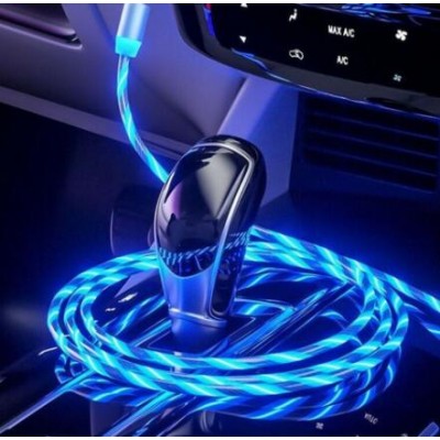 Magnetic Glowing Mobile Phone Charging Cables LED light Micro USB Type C Charger  Charge Wire Cord Promotional items