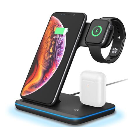 greatmiles phone earphone fast stand 3 in 1 15w wireless charger station charging dock Wireless Charging 3 in 1 Charger Dock 15W